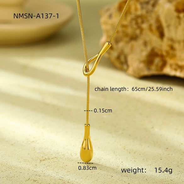 Wholesale Necklace Titanium Steel Geometric 18K Gold Plated Pendant For Women