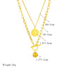 Wholesale Necklace Titanium Steel Geometric Printed Multilayered Retro Pendant Electroplated