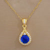 Wholesale Necklace Titanium Steel Geometric Water Drops Full Diamond Style For Female And Male