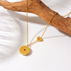 Wholesale Necklace Titanium Steel Gold Plated Heart Shape Pendant Chain For Women