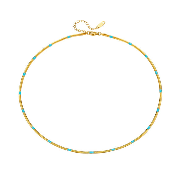 Wholesale Necklace Titanium Steel Goldplated Snake Bone Chain Fashion Retro Style