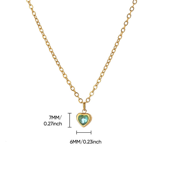 Wholesale Necklace Titanium Steel Heart Shape 18K Gold Plated For Women