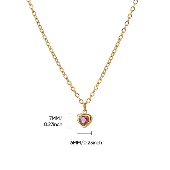 Wholesale Necklace Titanium Steel Heart Shape 18K Gold Plated For Women