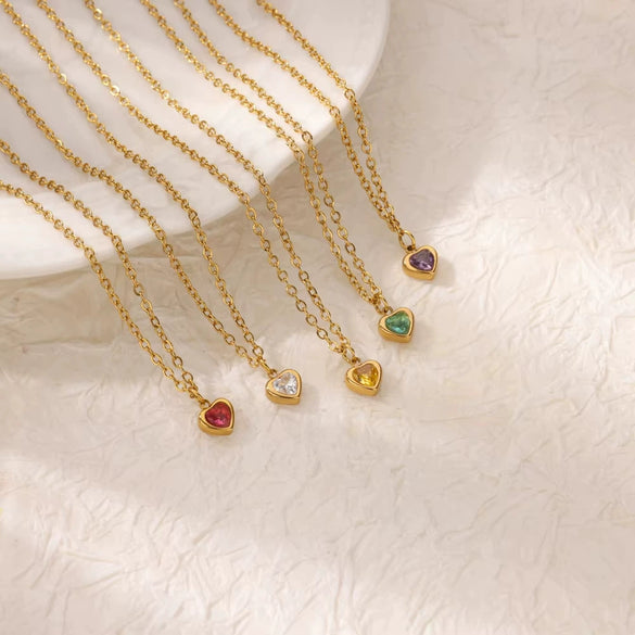 Wholesale Necklace Titanium Steel Heart Shape 18K Gold Plated For Women