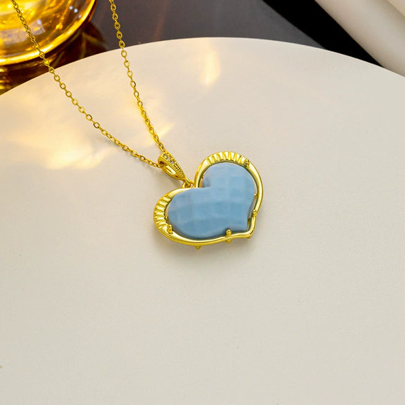 Wholesale Necklace Titanium Steel Heart Shape Pendant Cartoon Style Vacuum Furnace Electroplated Ochain For Women