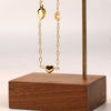 Wholesale Necklace Titanium Steel Heart Shape Vintage Gold Inlaid Water Wave Chain For Women