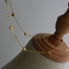 Wholesale Necklace Titanium Steel Heart Shape Vintage Gold Inlaid Water Wave Chain For Women