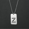 Wholesale Necklace Titanium Steel Hollow Military Plate With Letters Numbers Text Pattern Polishing
