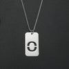 Wholesale Necklace Titanium Steel Hollow Military Plate With Letters Numbers Text Pattern Polishing