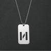 Wholesale Necklace Titanium Steel Hollow Military Plate With Letters Numbers Text Pattern Polishing
