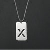 Wholesale Necklace Titanium Steel Hollow Military Plate With Letters Numbers Text Pattern Polishing