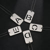 Wholesale Necklace Titanium Steel Hollow Military Plate With Letters Numbers Text Pattern Polishing