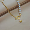 Wholesale Necklace Titanium Steel Irregular Pearl Geometric Design Electroplating For Women
