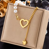 Wholesale Necklace Titanium Steel Irregular Pearl Geometric Design Electroplating For Women