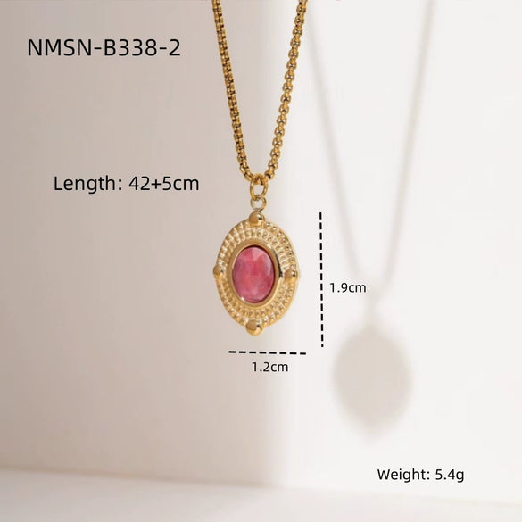 Wholesale Necklace Titanium Steel 18K Gold Electroplated Geometric Pendant For Women