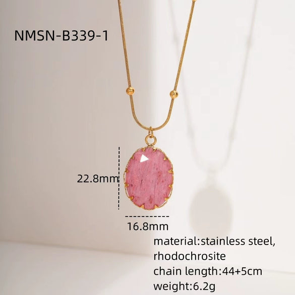 Wholesale Necklace Titanium Steel 18K Gold Electroplated Geometric Pendant For Women