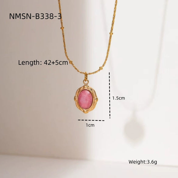 Wholesale Necklace Titanium Steel 18K Gold Electroplated Geometric Pendant For Women