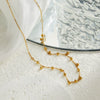 Wholesale Necklace Titanium Steel 18K Gold Plated Handmade Drop Shape Gold Beads And Bean Ball Fairy Style O Word Chain For Women