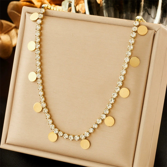 Wholesale Necklace Titanium Steel Love Eyes Beaded Chain Electroplating Fashion Simple Design For Women