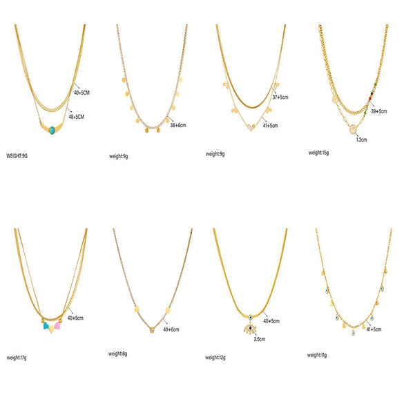 Wholesale Necklace Titanium Steel Love Eyes Beaded Chain Electroplating Fashion Simple Design For Women