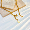 Wholesale Necklace Titanium Steel Oval Tassel Pendant Geometric Electroplating For Women