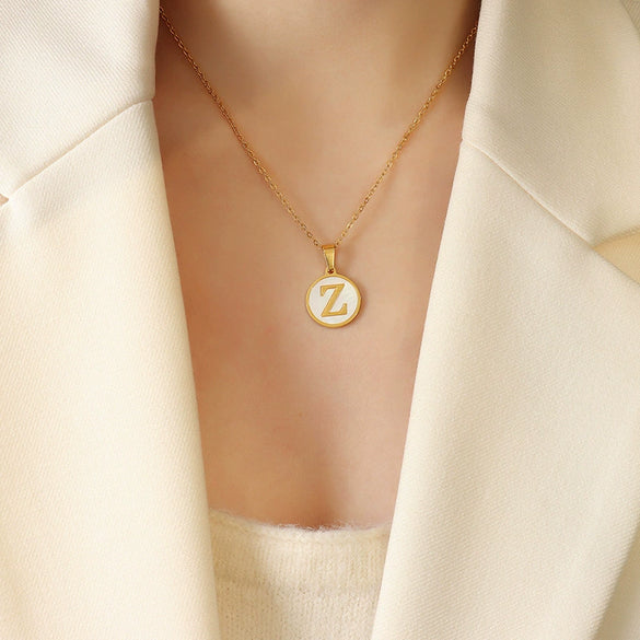 Wholesale Necklace Titanium Steel Personality Letters Design Electroplating
