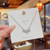 Wholesale Necklace Titanium Steel Petal Pendant Mixed Gem Inlay Inlaid Zircon Women's