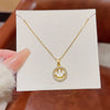 Wholesale Necklace Titanium Steel Petal Pendant Mixed Gem Inlay Inlaid Zircon Women's