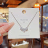 Wholesale Necklace Titanium Steel Petal Pendant Mixed Gem Inlay Inlaid Zircon Women's