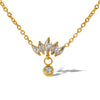 Wholesale Necklace 316L Stainless Steel Plated 18K Gold Crystal Inlaid Zircon Rhombus Pattern For Women