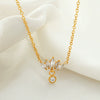 Wholesale Necklace 316L Stainless Steel Plated 18K Gold Crystal Inlaid Zircon Rhombus Pattern For Women