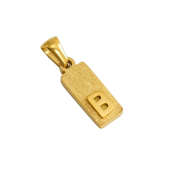 Wholesale Necklace Titanium Steel Rectangular Letter Pendant Electroplating Fashion Design