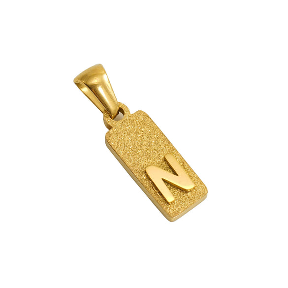 Wholesale Necklace Titanium Steel Rectangular Letter Pendant Electroplating Fashion Design