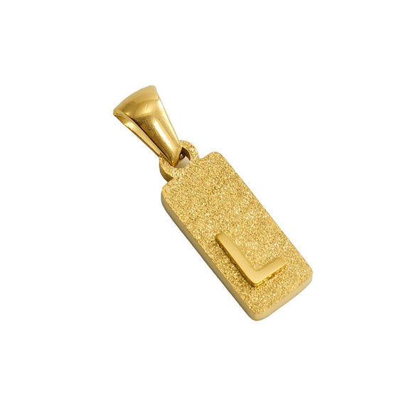 Wholesale Necklace Titanium Steel Rectangular Letter Pendant Electroplating Fashion Design