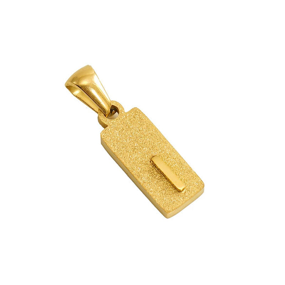 Wholesale Necklace Titanium Steel Rectangular Letter Pendant Electroplating Fashion Design