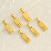 Wholesale Necklace Titanium Steel Rectangular Letter Pendant Electroplating Fashion Design