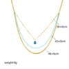Wholesale Necklace Titanium Steel Rhinestone Multilayered Chain Water Drop Pendant Electroplating Style