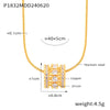Wholesale Necklace 316L Stainless Steel Snake Bone Chain Copper Pendant Geometric Design Electroplated