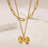 Wholesale Necklace Titanium Steel Stainless Steel Bow Tie Electroplating For Women