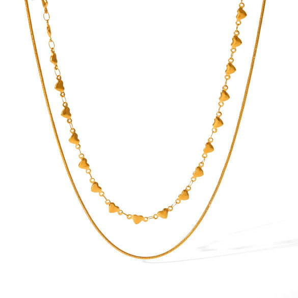Wholesale Necklace Titanium Steel Stainless Steel Geometric Double Layer Electroplating Women's