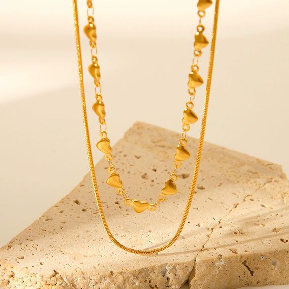 Wholesale Necklace Titanium Steel Stainless Steel Geometric Double Layer Electroplating Women's