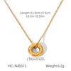 Wholesale Necklace Titanium Steel Stainless Steel Geometric Pattern Hammered Round Plate Inlaid With Diamond Eightpointed Star Pendant For Women
