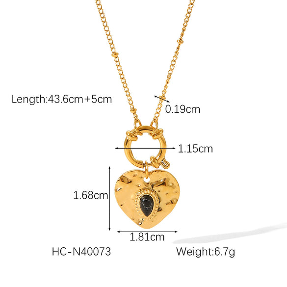 Wholesale Necklace Titanium Steel Stainless Steel Heart Geometric Electroplating Women's