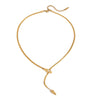Wholesale Necklace Titanium Steel Stainless Steel With Zirconium Geometric Snake Yshaped Electroplated Design For Women
