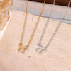 Wholesale Necklace Titanium Steel Sweet Heart Bow Pendant Electroplating For Women