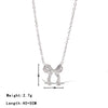 Wholesale Necklace Titanium Steel Sweet Heart Bow Pendant Electroplating For Women