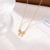 Wholesale Necklace Titanium Steel Sweet Heart Bow Pendant Electroplating For Women
