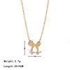 Wholesale Necklace Titanium Steel Sweet Heart Bow Pendant Electroplating For Women