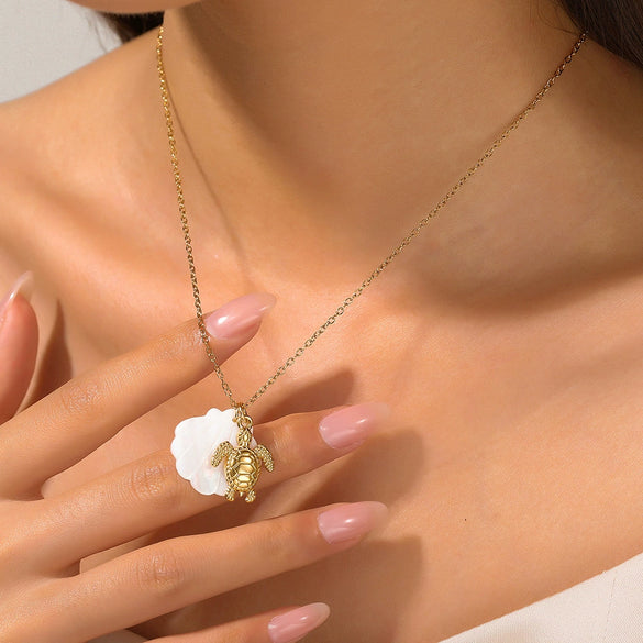 Wholesale Necklace Titanium Steel Turtle Dolphin Shell Starfish Casual Style Pendant