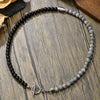 Wholesale Necklace Volcanic Stone Glitter Stone Black Gallstone Geometric Handmade Male Hiphop Niche Design